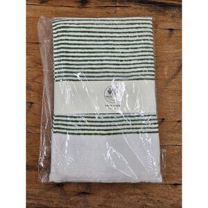 New Bertozzi Handmade Linen Table Runner 19x67 in Green Stripe Rigato Verde